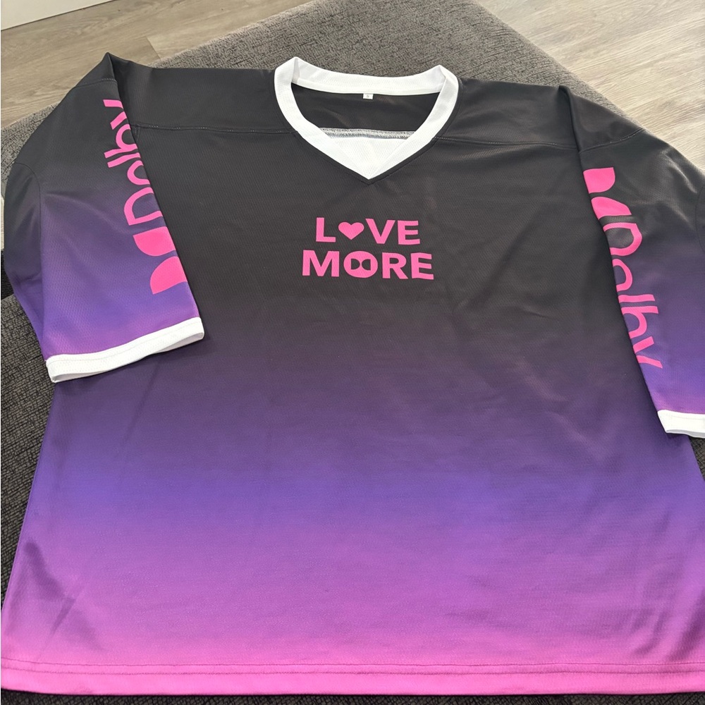 Hockey Jersey Black and Pink 'Love More' Jersey exclusive from Las Vegas Tourn